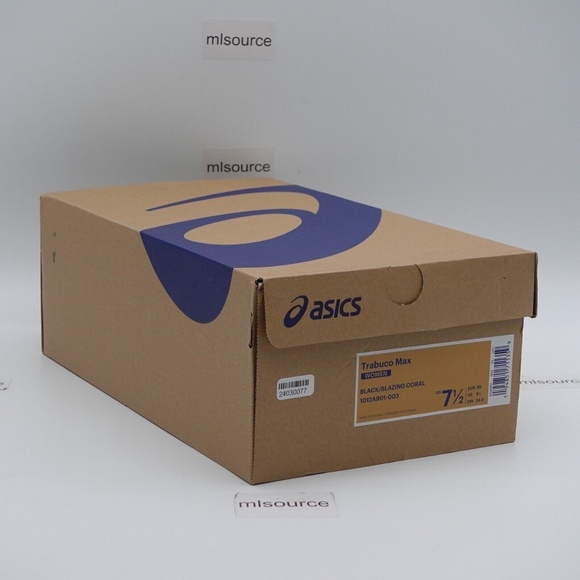 NEW ASICS Trabuco Max Trail Running Shoes 1012A901-003 Black/Coral - Picture 8 of 12